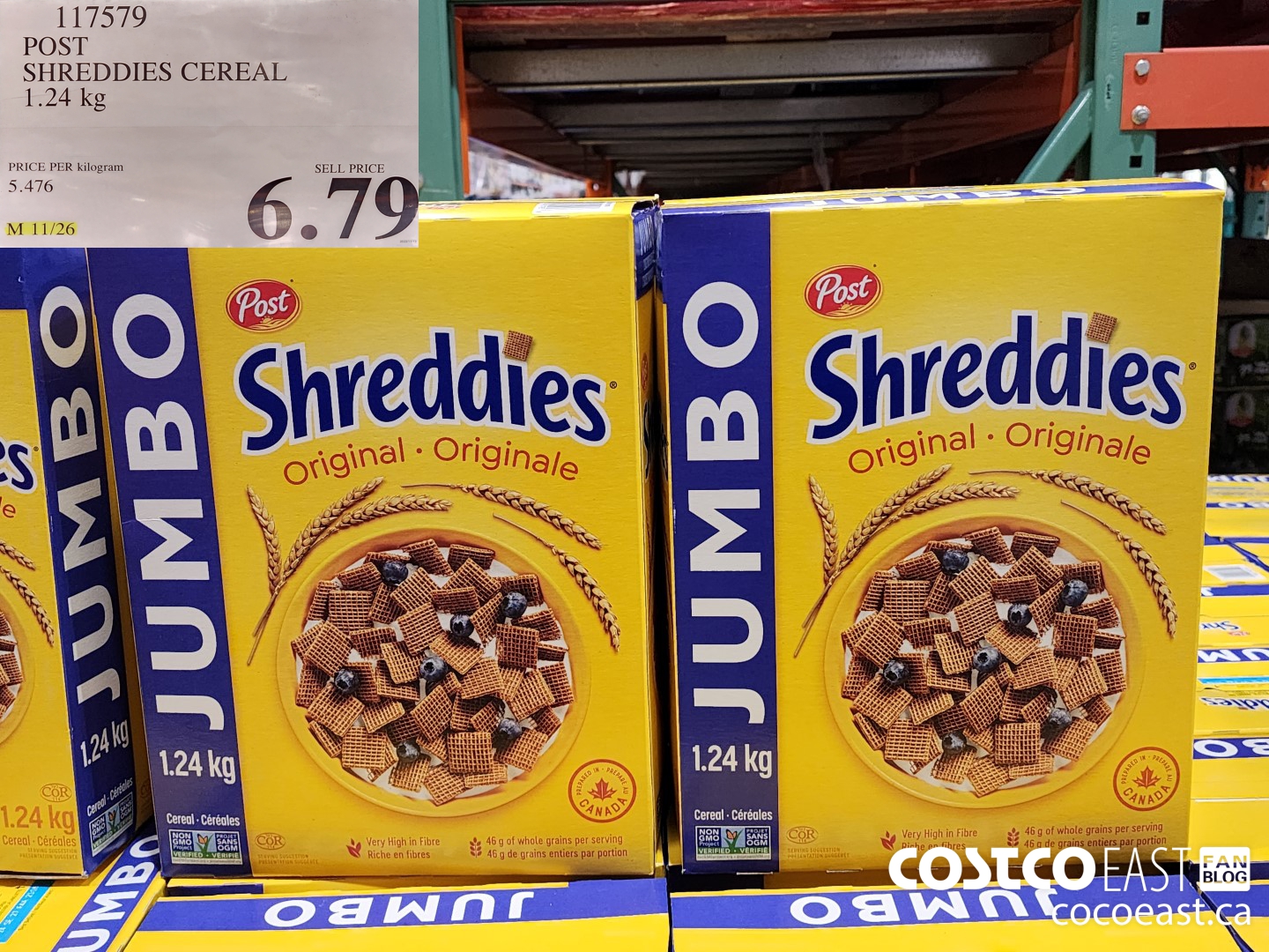117579 POST SHREDDIES CEREAL 1.24 KG $6.79