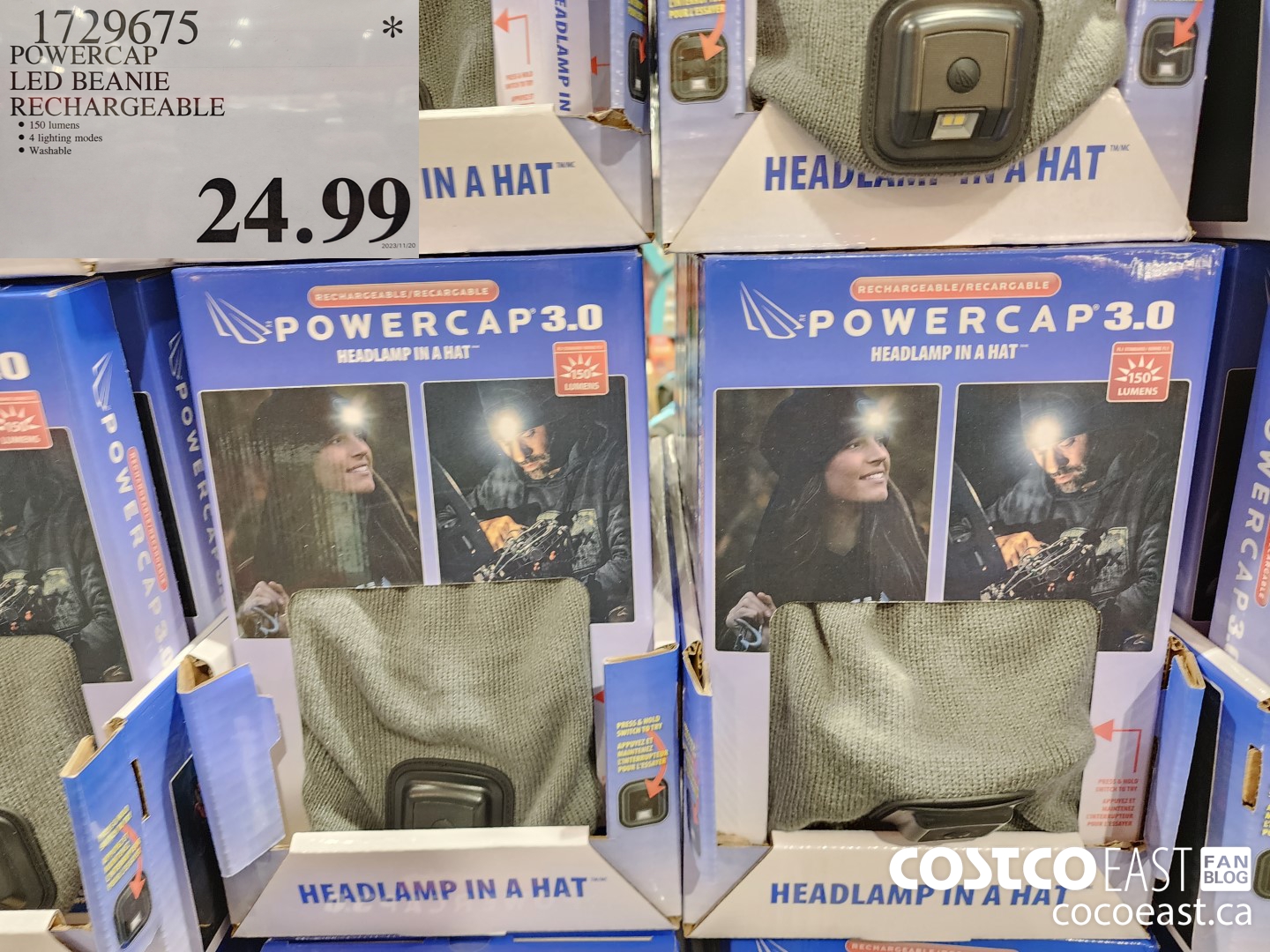 1729675 POWERCAP LED BEANIE RECHARGEABLE $24.99