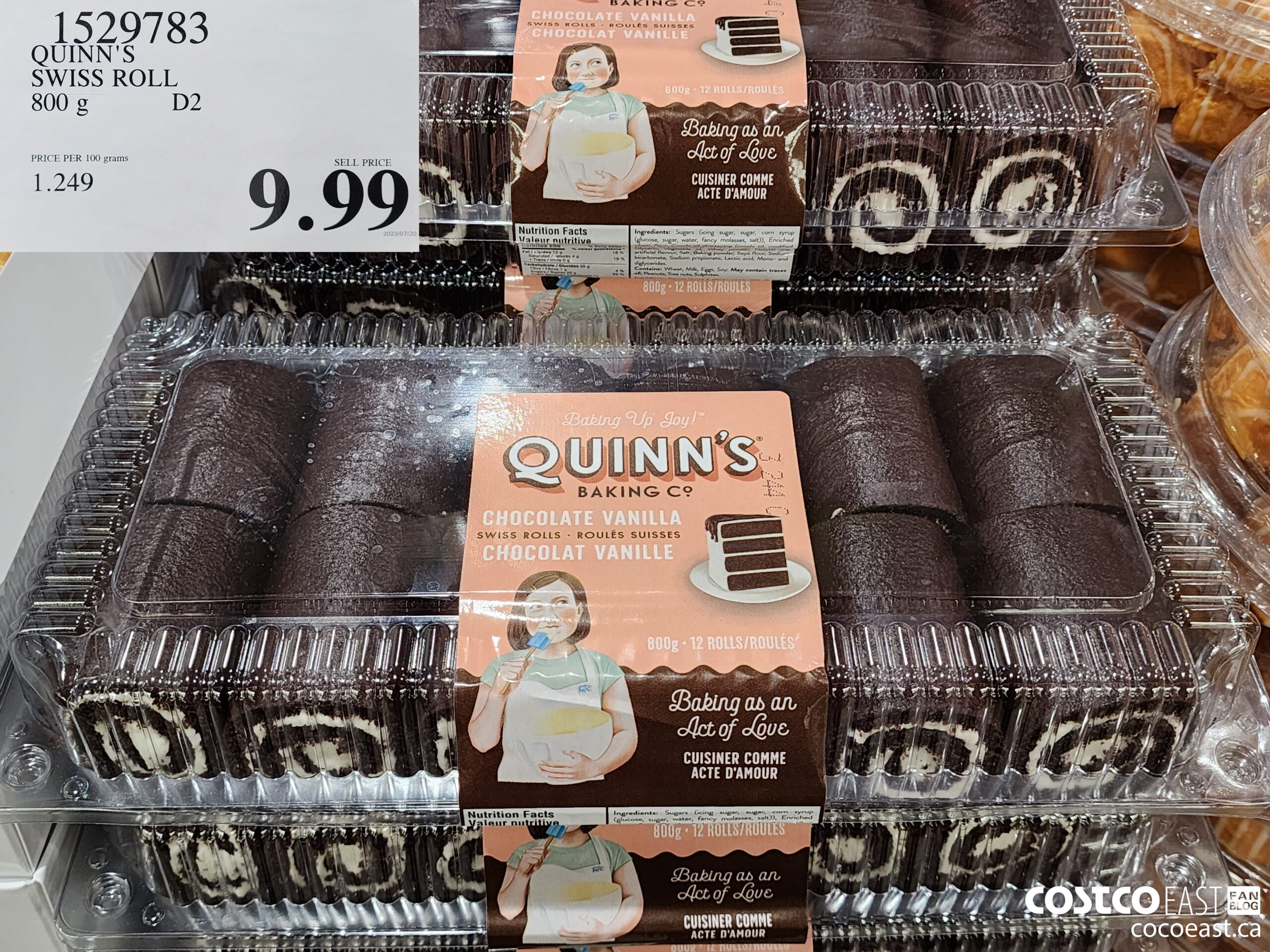 1529783 QUINN'S SWISS ROLL 800G $9.99