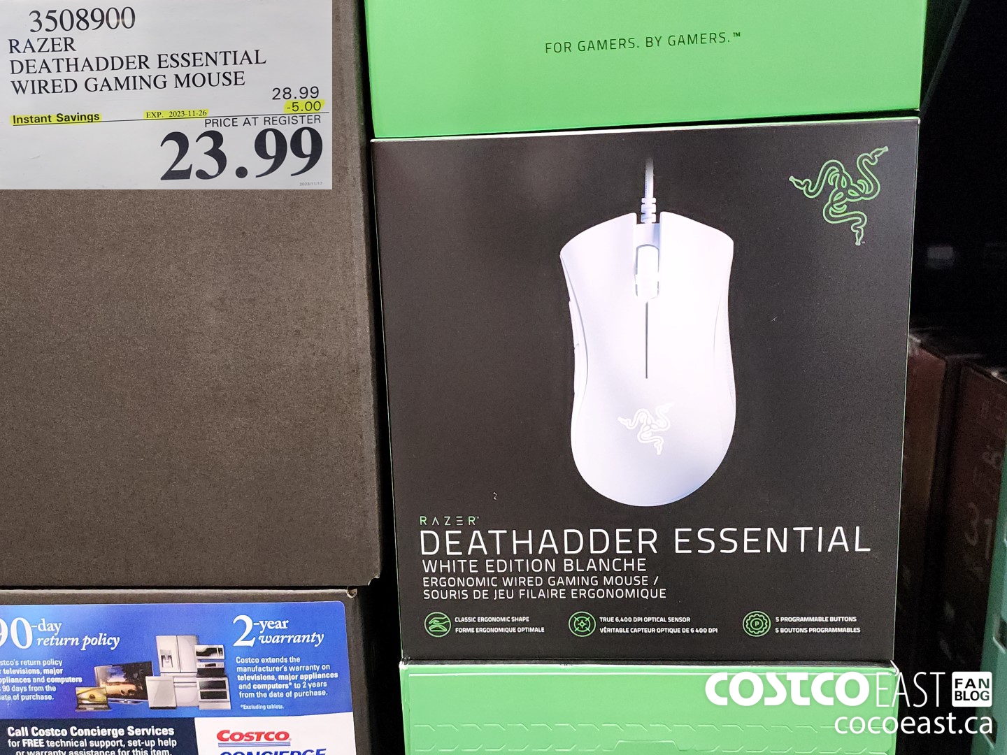 3508900 RAZER DEATHADDER ESSENTIAL WIRED GAMING MOUSE ($5.00 INSTANT SAVINGS EXPIRES ON 2023-11-26) $23.99