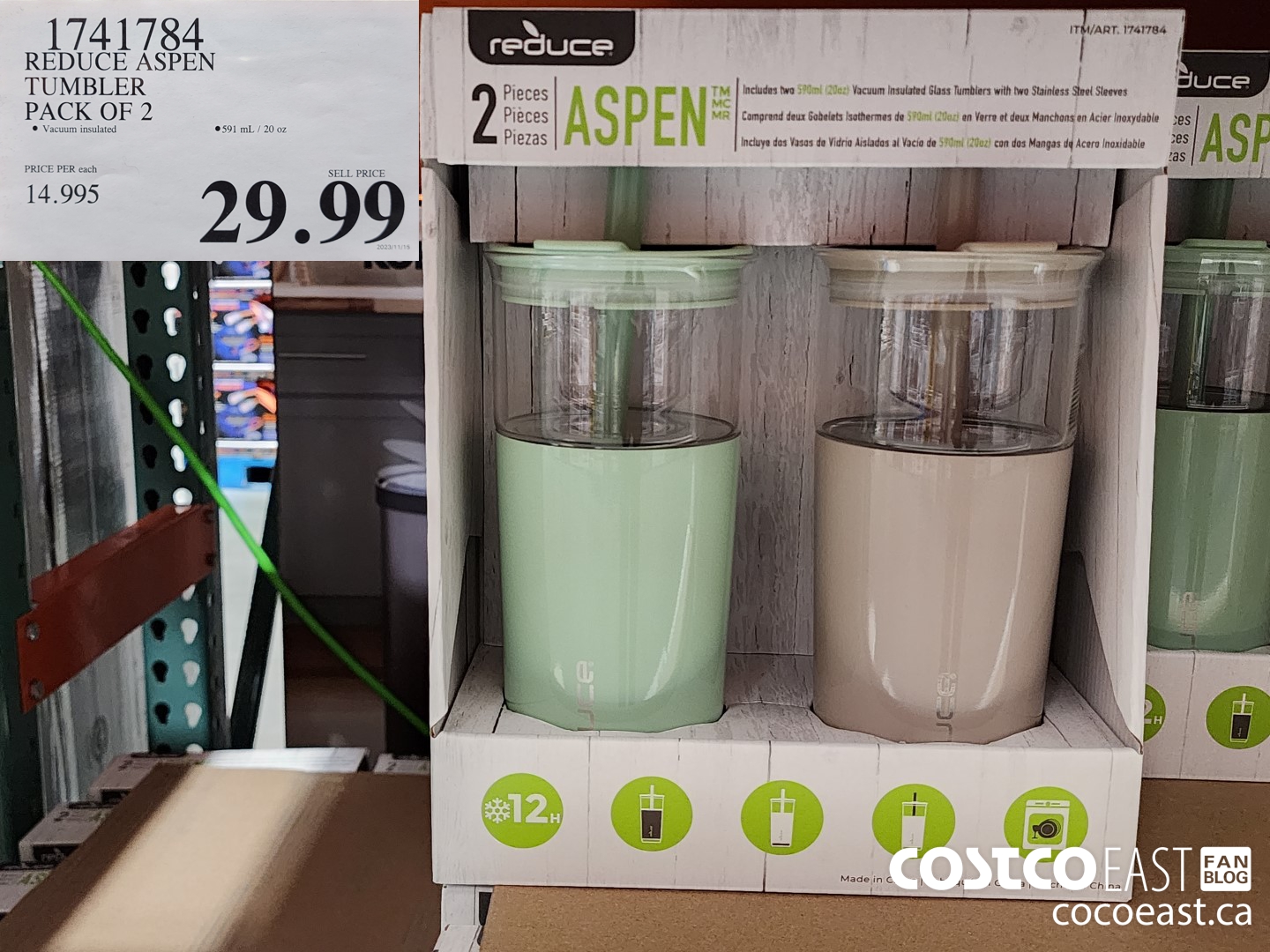 1741784 REDUCE ASPEN TUMBLER PACK OF 2 $29.99