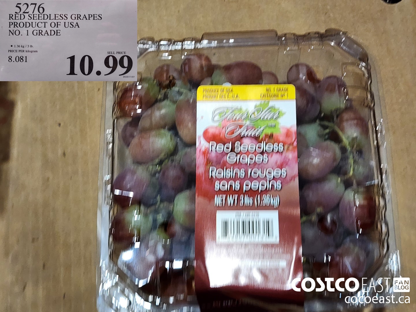 5276 RED SEEDLESS GRAPES PRODUCT OF MEXICO NO. 1 GRADE $10.99