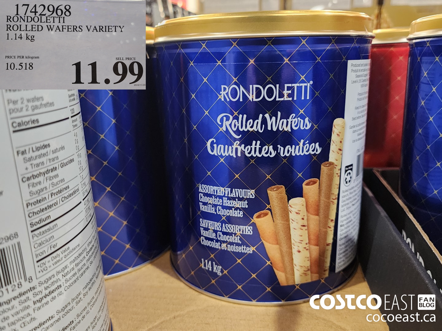 1742968 RONDOLETTI ROLLED WAFERS VARIETY 1.14 kg $11.99