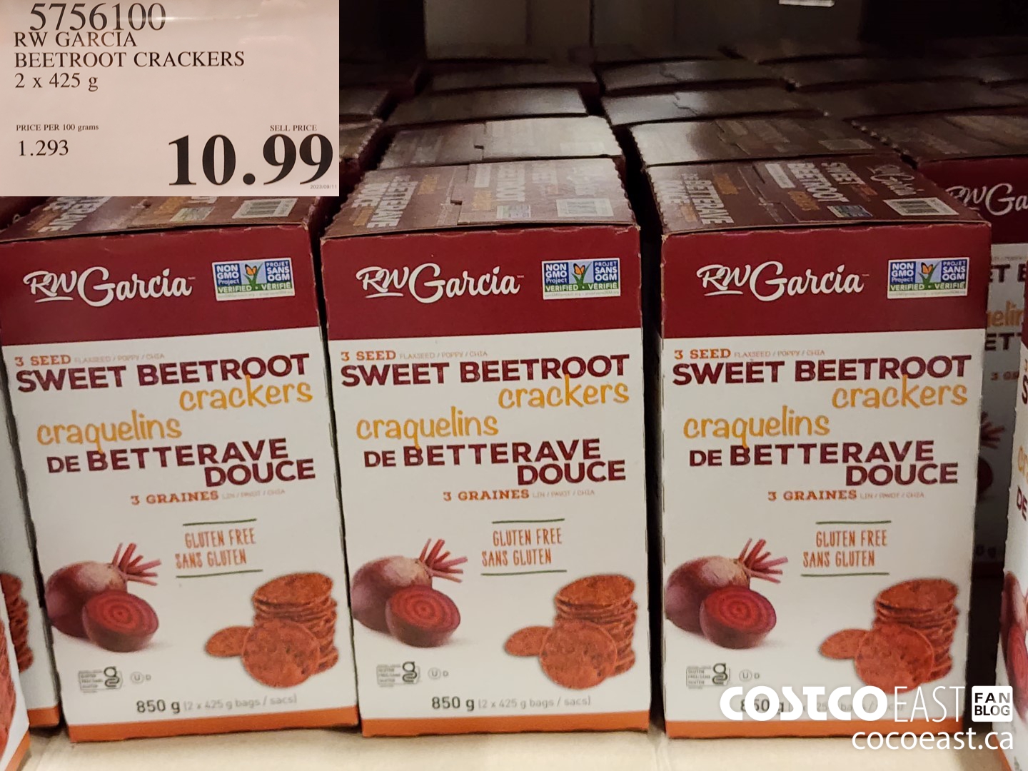 5756100 RW GARCIA BEETROOT CRACKERS 2 x 425 G $10.99