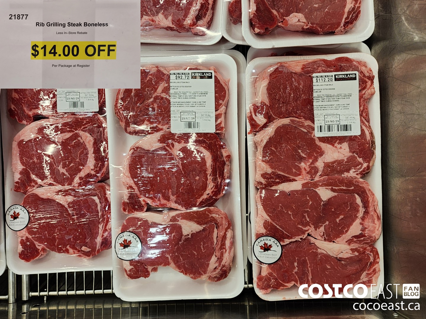 21877 Rib Grilling Steak Boneless ($14.00 INSTANT SAVINGS)