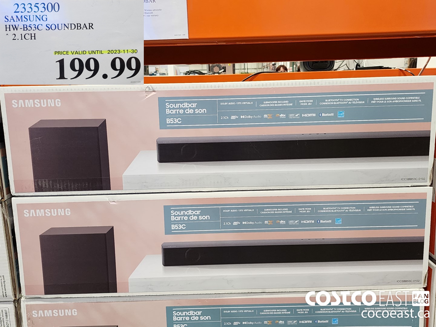 2335300 SAMSUNG HW-B53C SOUNDBAR 2.1 CH $199.99