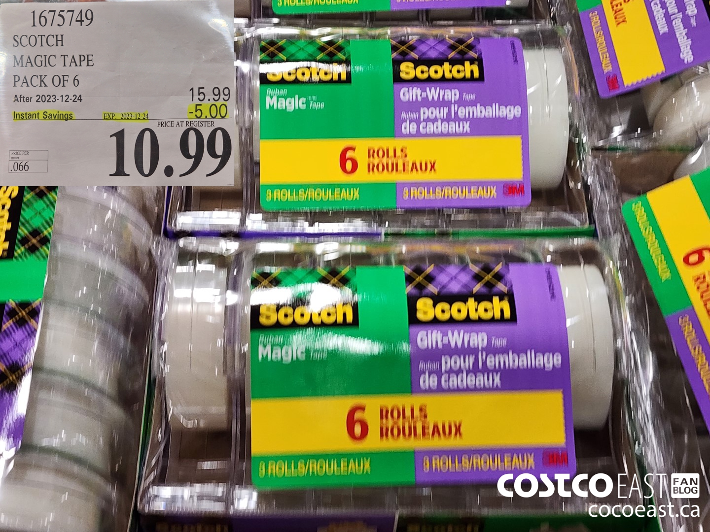 1675749 SCOTCH MAGIC TAPE PACK OF 6 ($5.00 INSTANT SAVINGS EXPIRES ON 2023-12-24) $10.99