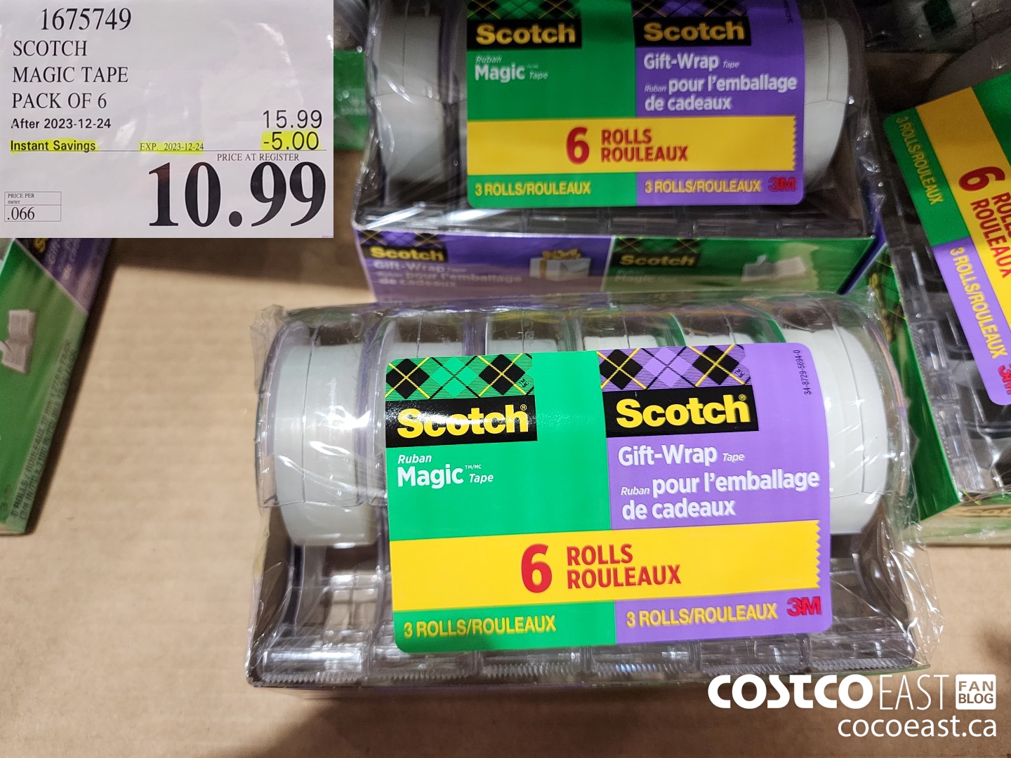1675749 SCOTCH MAGIC TAPE PACK OF 6 ($5.00 INSTANT SAVINGS EXPIRES ON 2023-12-24) $10.99