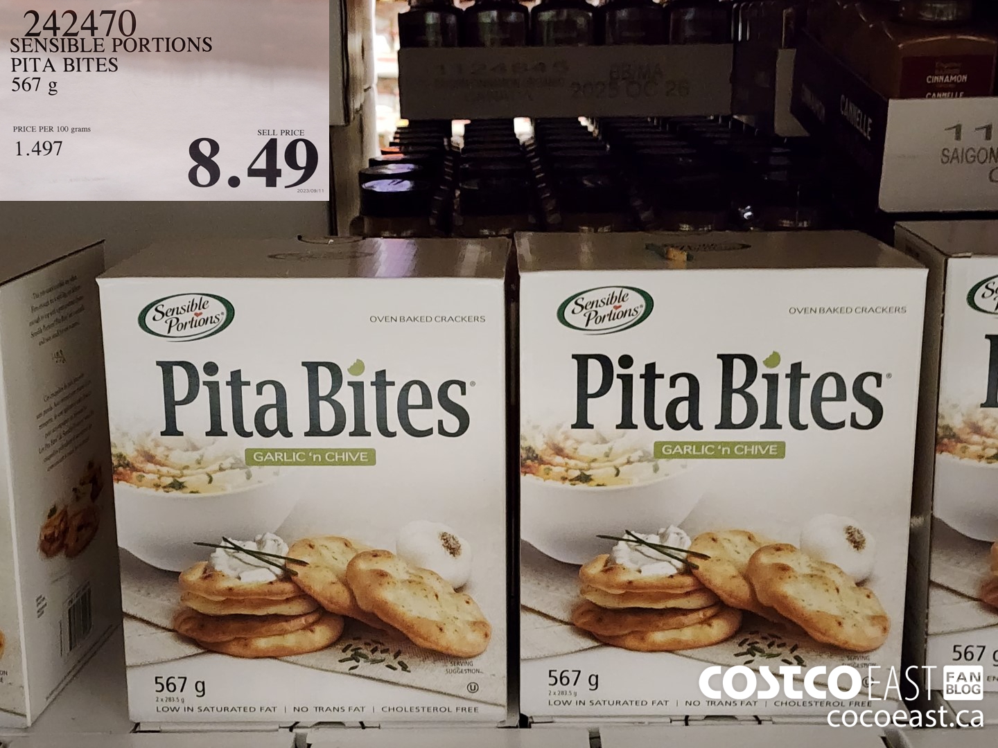 242470 SENSIBLE PORTIONS PITA BITES 567 g $8.49