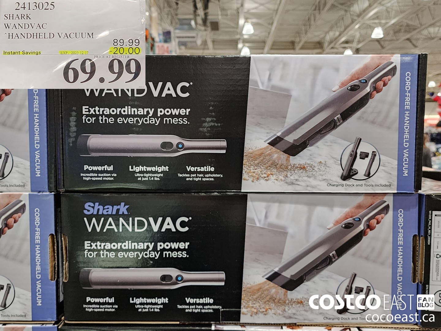 2413025 SHARK WANDVAC HANDHELD VACUUM (EXPIRES ON 2023-12-17) $69.99