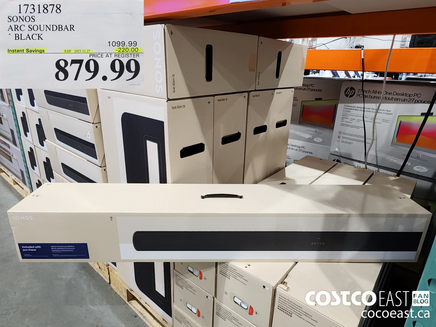 1731878 SONOS ARC SOUNDBAR BLACK ($220.00 INSTANT SAVINGS EXPIRES ON 2023-11-27) $879.99