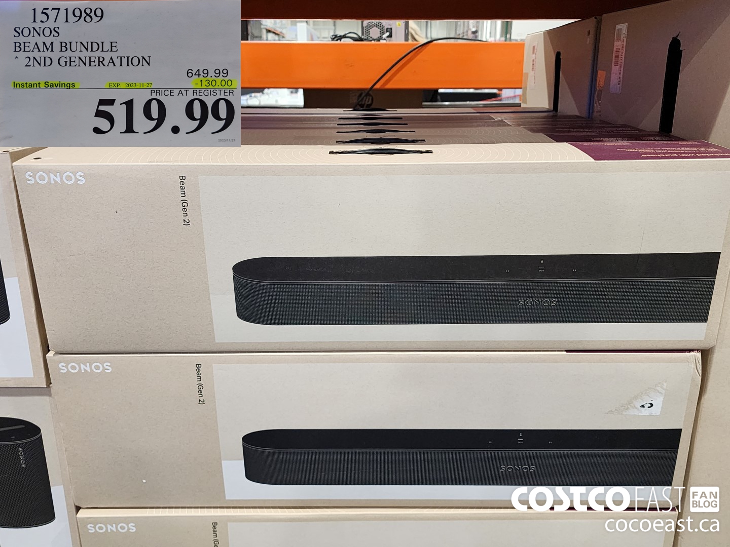 1571989 SONOS BEAM BUNDLE 2ND GENERATION ($130.00 INSTANT SAVINGS EXPIRES ON 2023-11-27) $519.99