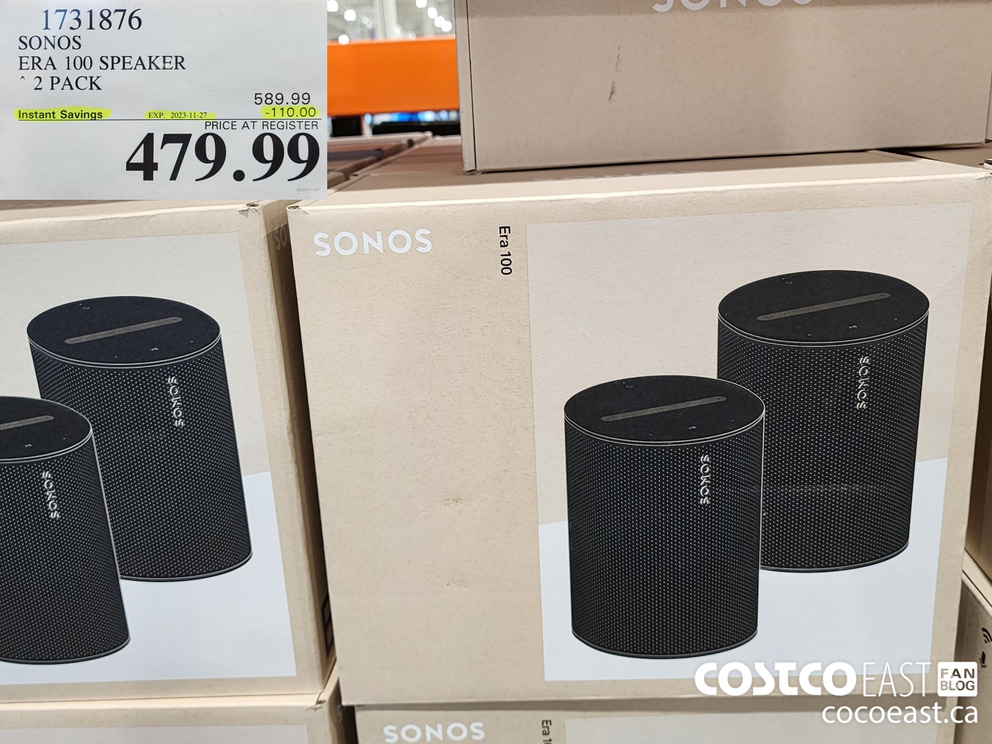 1731876 SONOS ERA 100 SPEAKER 2 PACK ($110.00 INSTANT SAVINGS EXPIRES ON 2023-11-27) $479.99