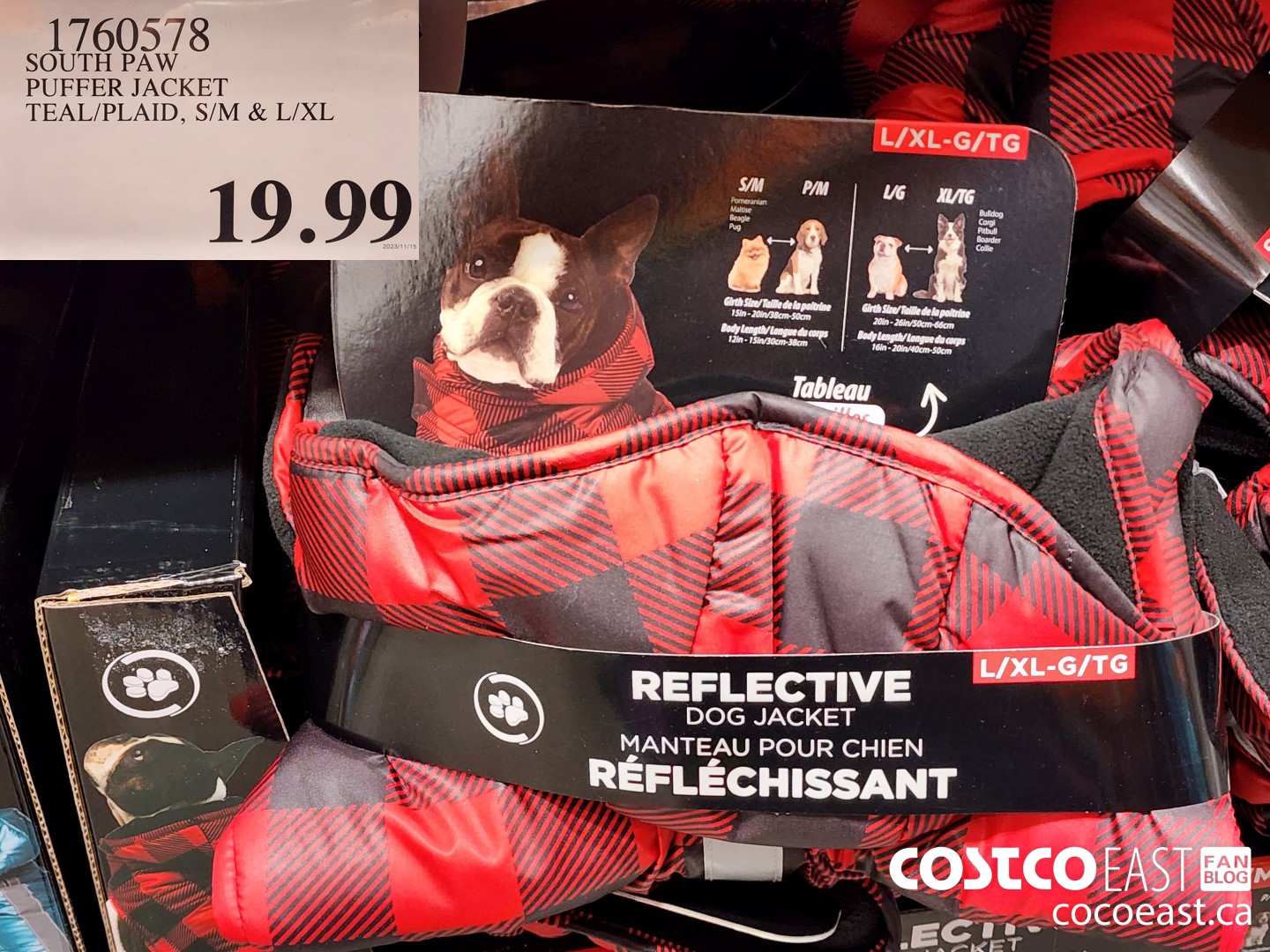 1760578 SOUTH PAW PUFFER JACKET TEAL/PLAID, S/M & L/XL $19.99