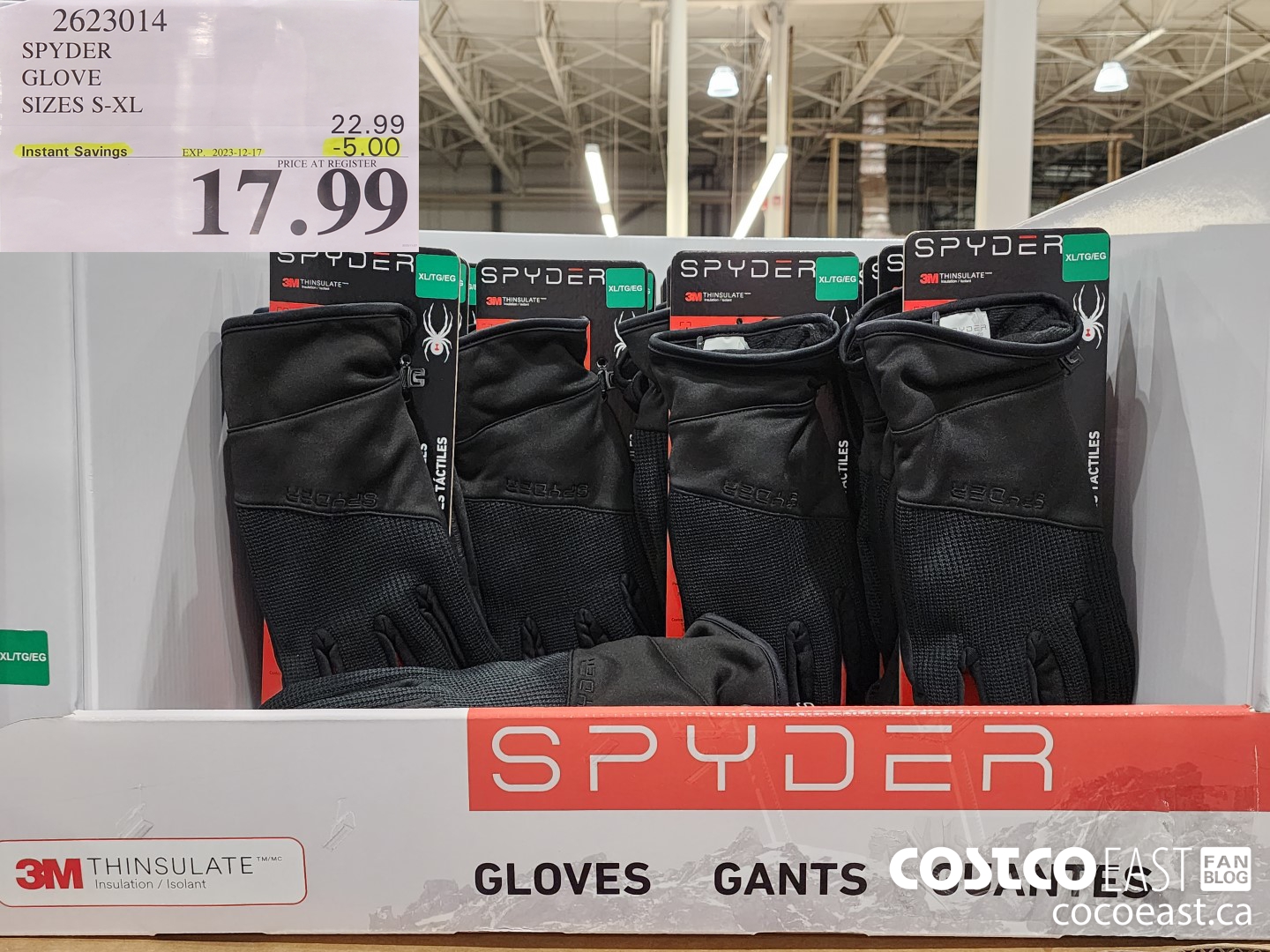 2623014 SPYDER GLOVE SIZE S-XL ($5.00 INSTANT SAVINGS EXPIRES ON 2023-12-17) $17.99