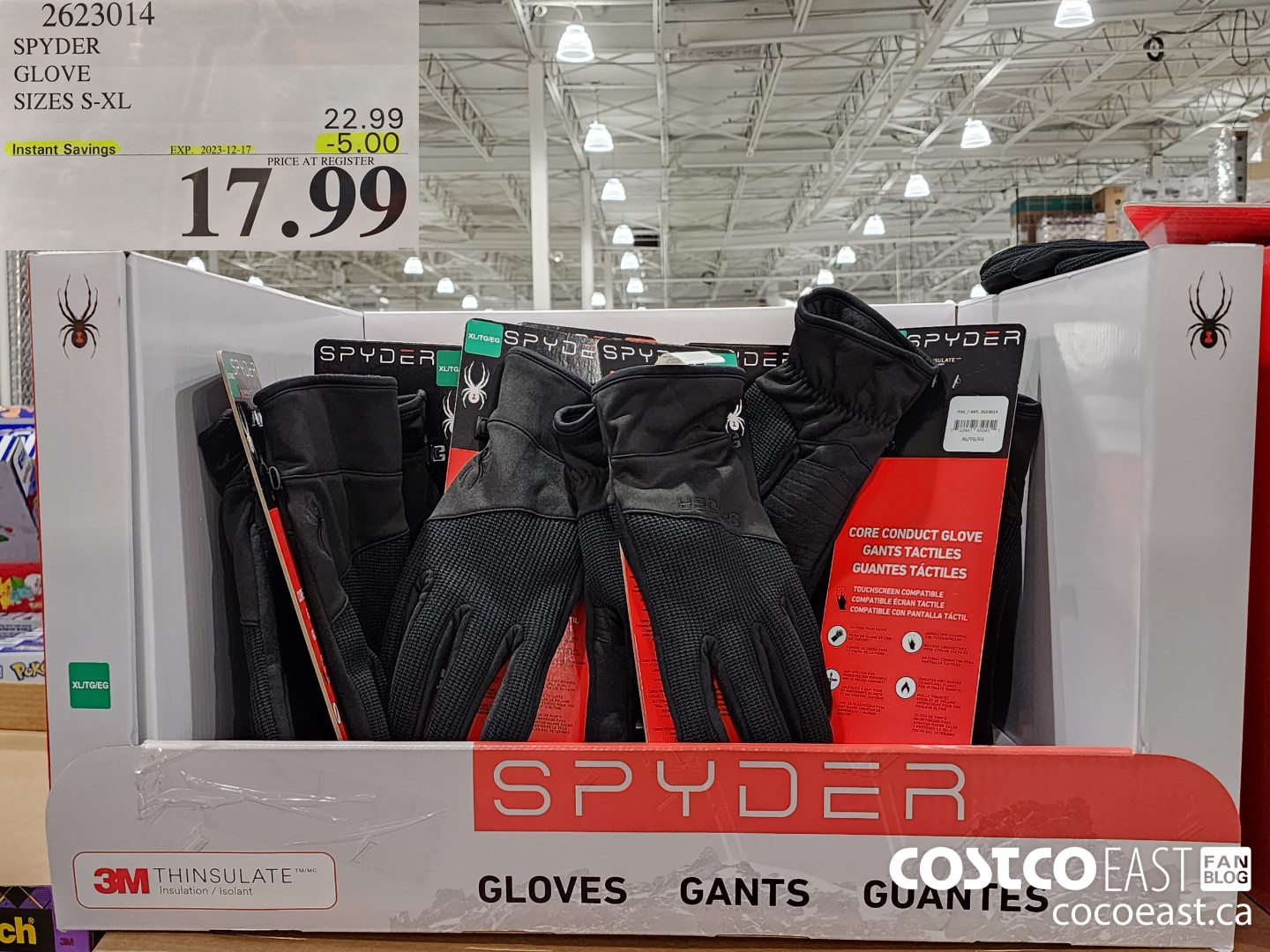 2623014 SPYDER GLOVE SIZE S-XL ($5.00 INSTANT SAVINGS EXPIRES ON 2023-12-17) $17.99