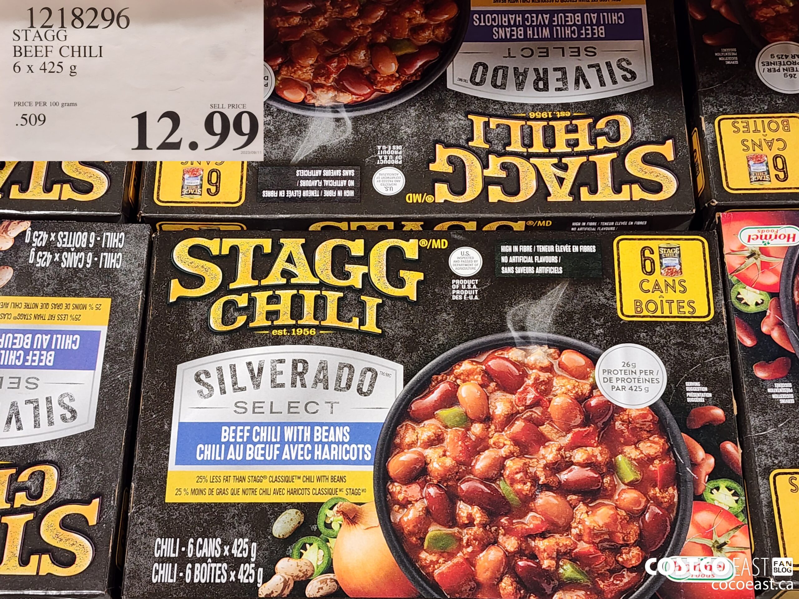 1218296 STAGG BEEF CHILI 6 x 425 g $12.99