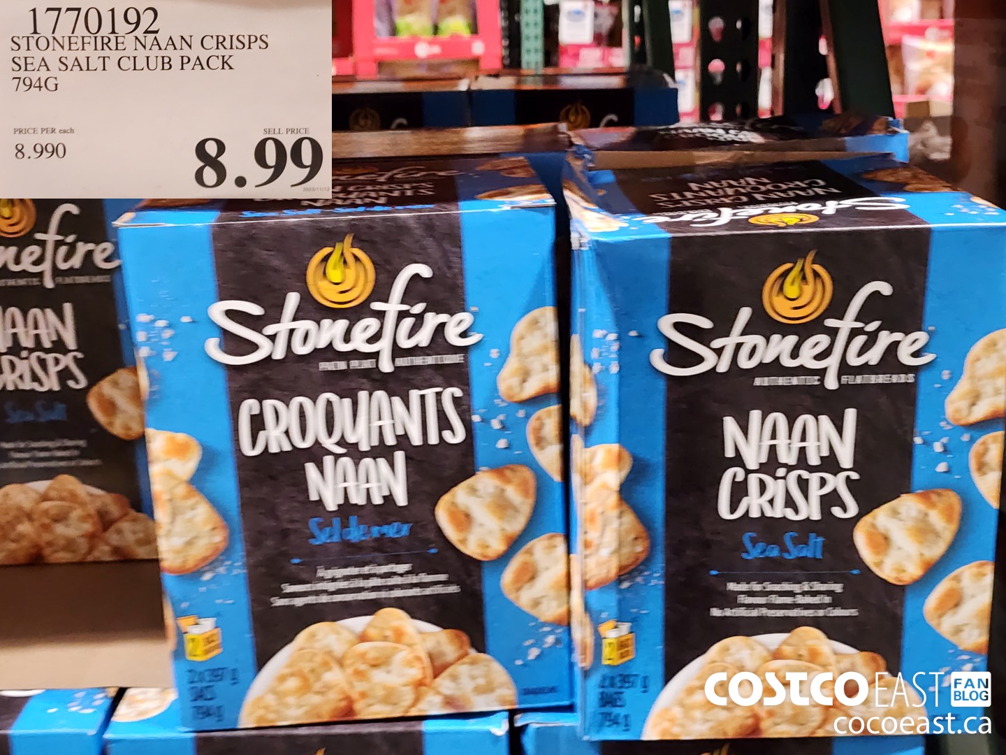 1770192 STONEFIRE NAAN CRISPS SEA SALT CLUB PACK 794 G $8.99