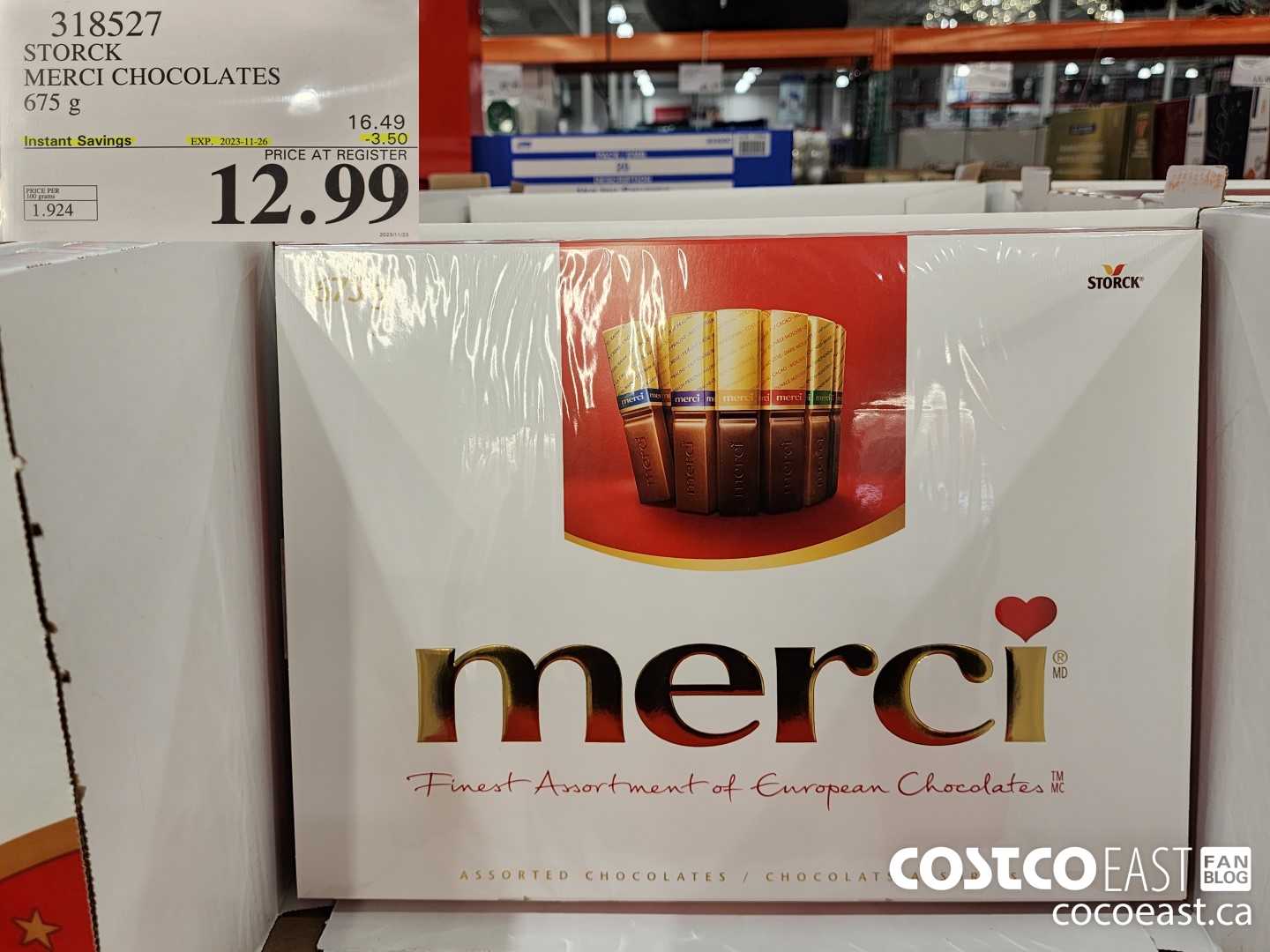 318527 STORCK MERCI CHOCOLATE ASSORTMENT 675G ($3.50 INSTANT SAVINGS EXPIRES ON 2023-11-26) $12.99