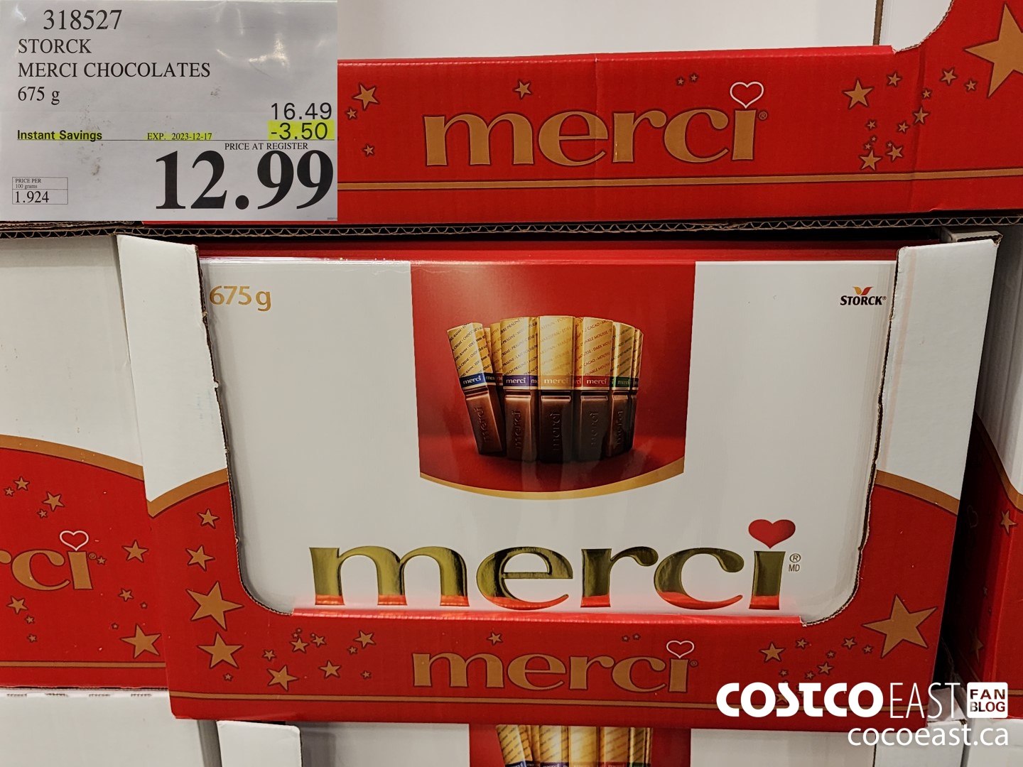 318527 STORCK MERCI CHOCOLATE ASSORTMENT 675G ($3.50 INSTANT SAVINGS EXPIRES ON 2023-12-17) $12.99