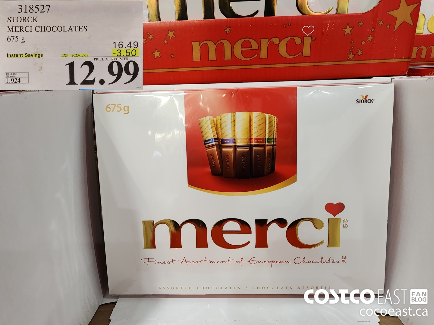 318527 STORCK MERCI CHOCOLATE ASSORTMENT 675G ($3.50 INSTANT SAVINGS EXPIRES ON 2023-12-17) $12.99