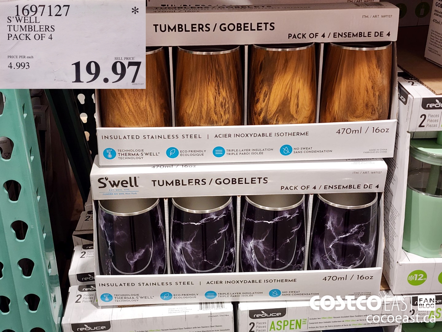 1697127 S'WELL TUMBLERS PACK OF 4 $19.97