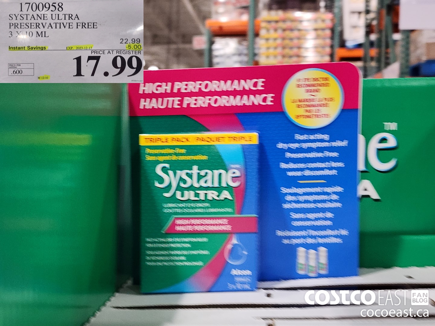 1700958 SYSTANE ULTRA PRESERVATIVE FREE 3 X 10 ML ($5.00 INSTANT SAVINGS EXPIRES ON 2023-12-17) $17.99