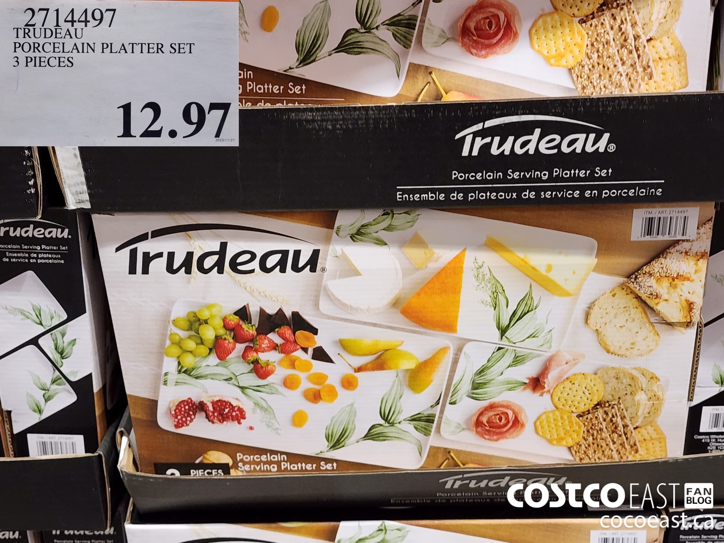 2714497 TRUDEAU PORCELAIN PLATTER SET 3 PIECES $12.97