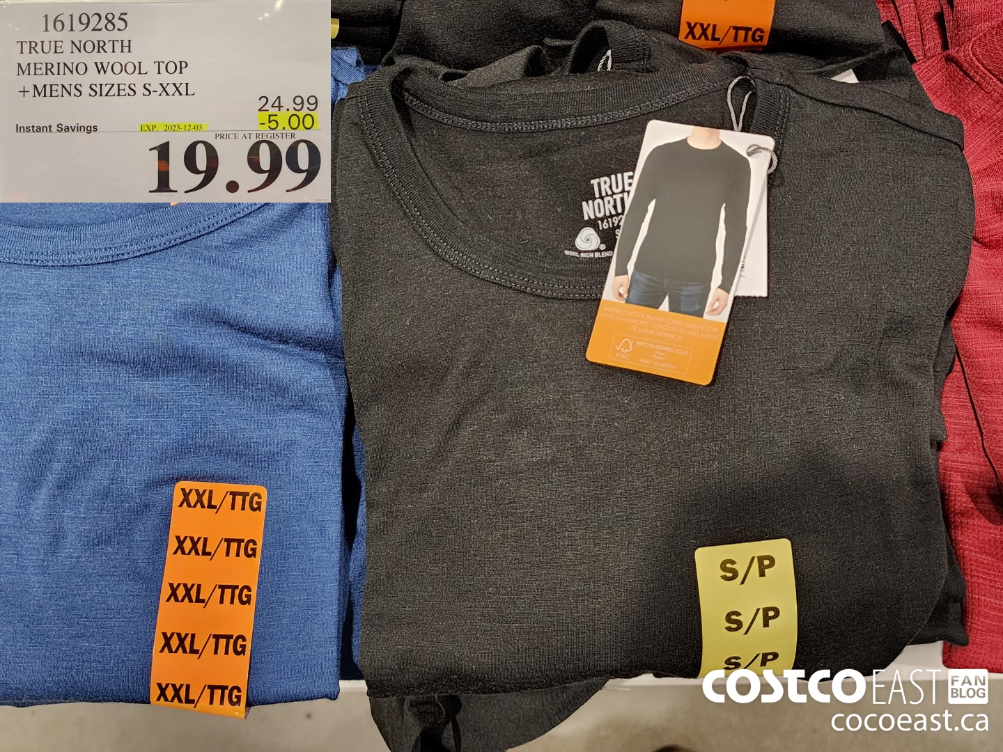 1619285 TRUE NORTH MERINO WOOL TOP + MENS SIZES S-XXL ($5.00 INSTANT SAVINGS EXPIRES ON 2023-12-03) $19.99