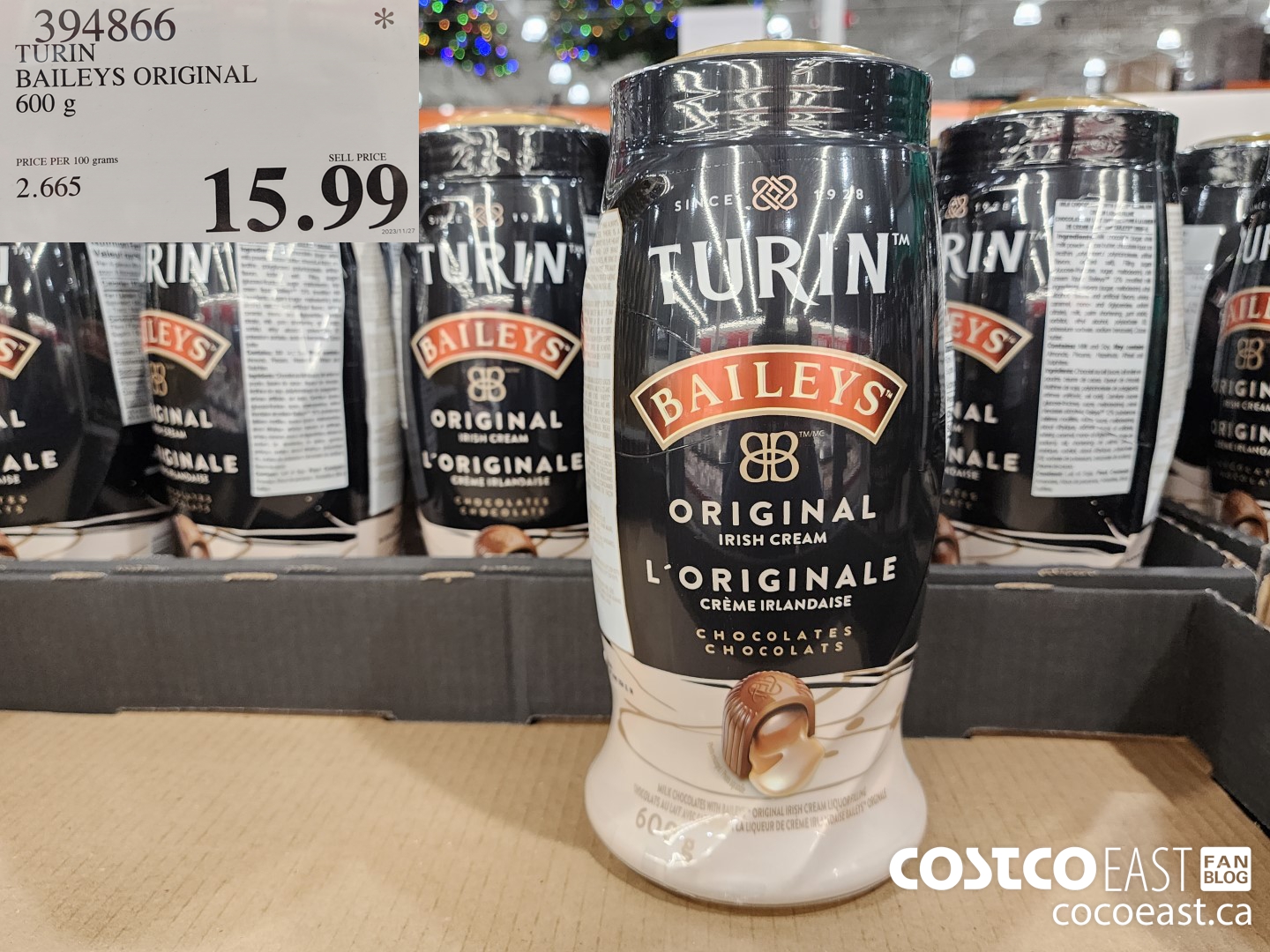 394866 TURIN BAILEY'S ORIGINAL 600G $15.99