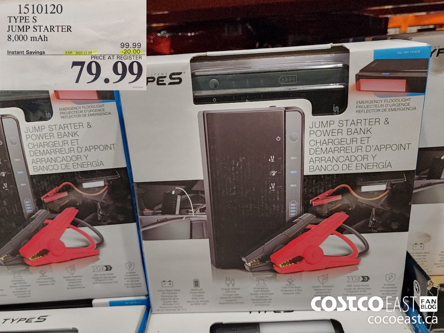 1510120 TYPE S JUMP STARTER 8,000 MAH ($20.00 INSTANT SAVINGS EXPIRES ON 2023-11-05) $79.99