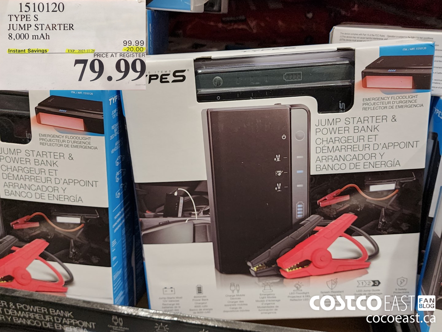 1510120 TYPE S JUMP STARTER 8,000 MAH ($20.00 INSTANT SAVINGS EXPIRES ON 2023-11-26) $79.99