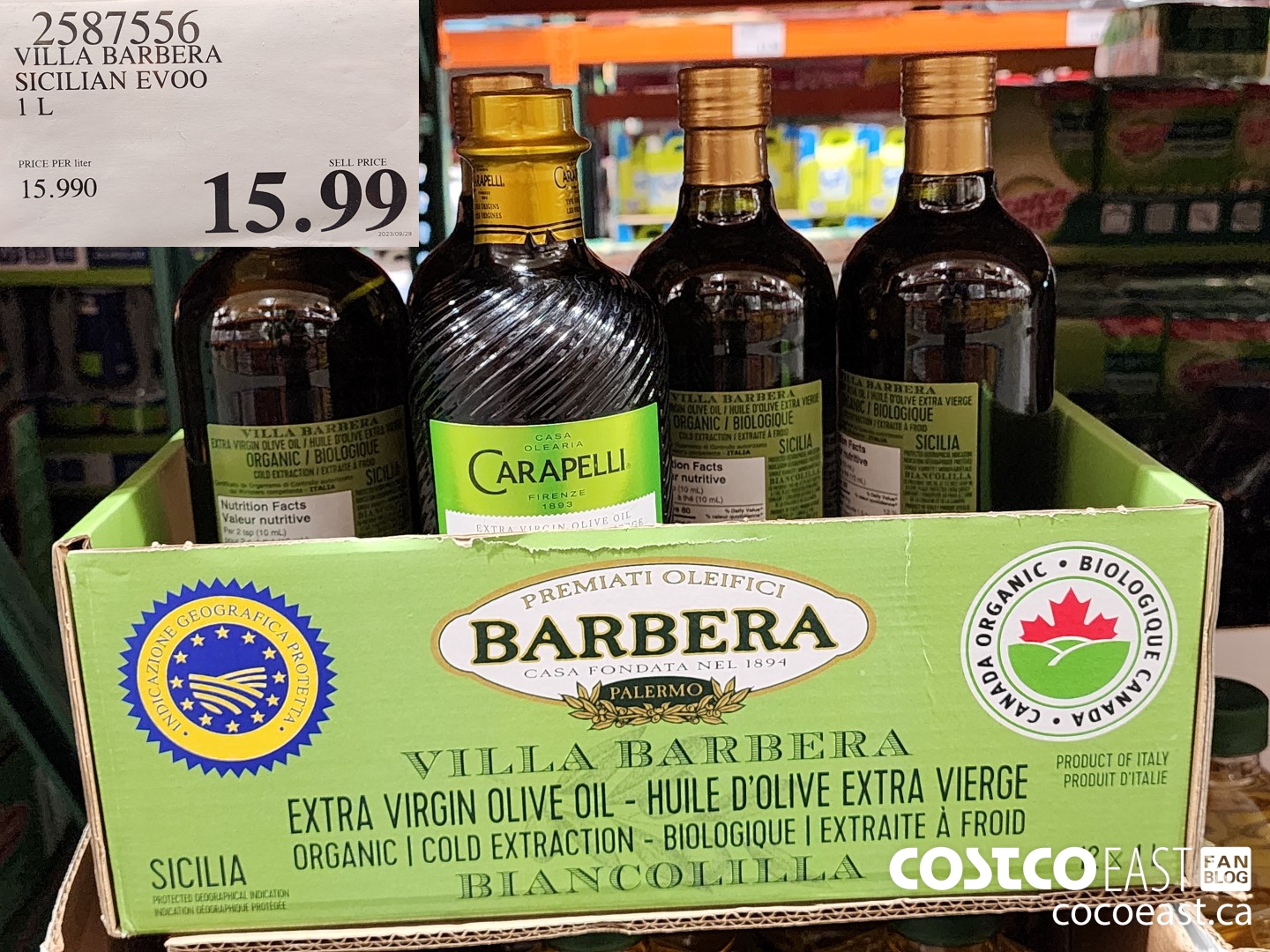 2587556 VILLA BARBERA SICILIAN EVOO 1 L $15.99