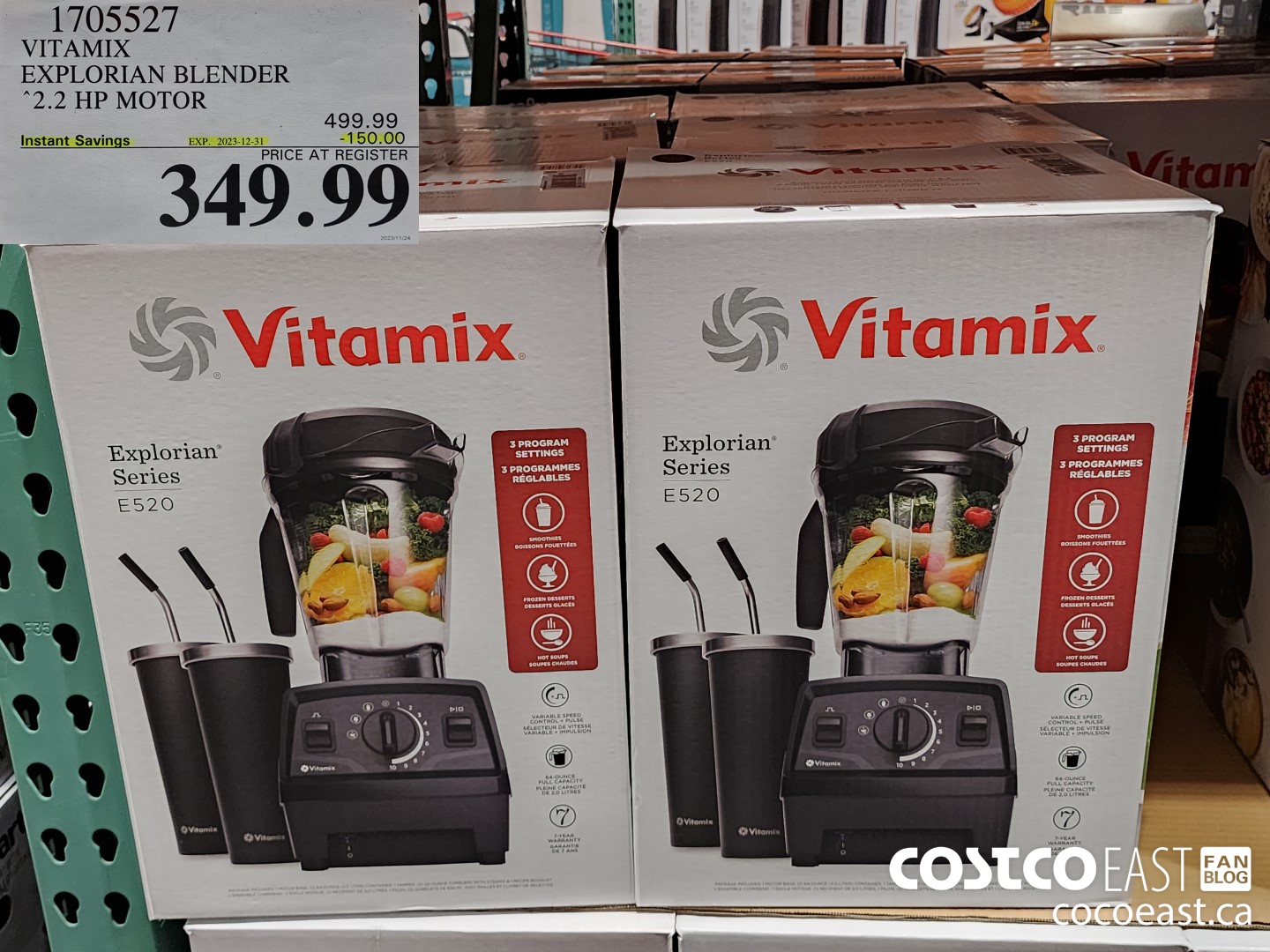 1705527 VITAMIX EXPLORIAN BLENDER “2.2 HP MOTOR ($150.00 INSTANT SAVINGS EXPIRES ON 2023-12-31) $349.99