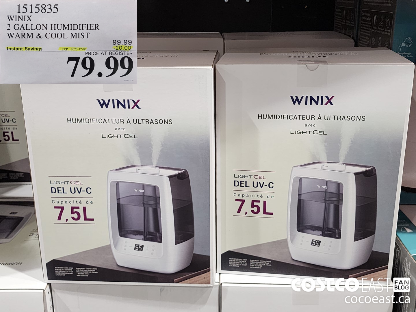 1315835 WINIX 2 GALLON HUMIDIFIER WARM & COOL MIST ($20.00 INSTANT SAVINGS EXPIRES ON 2023-12-03) $79.99