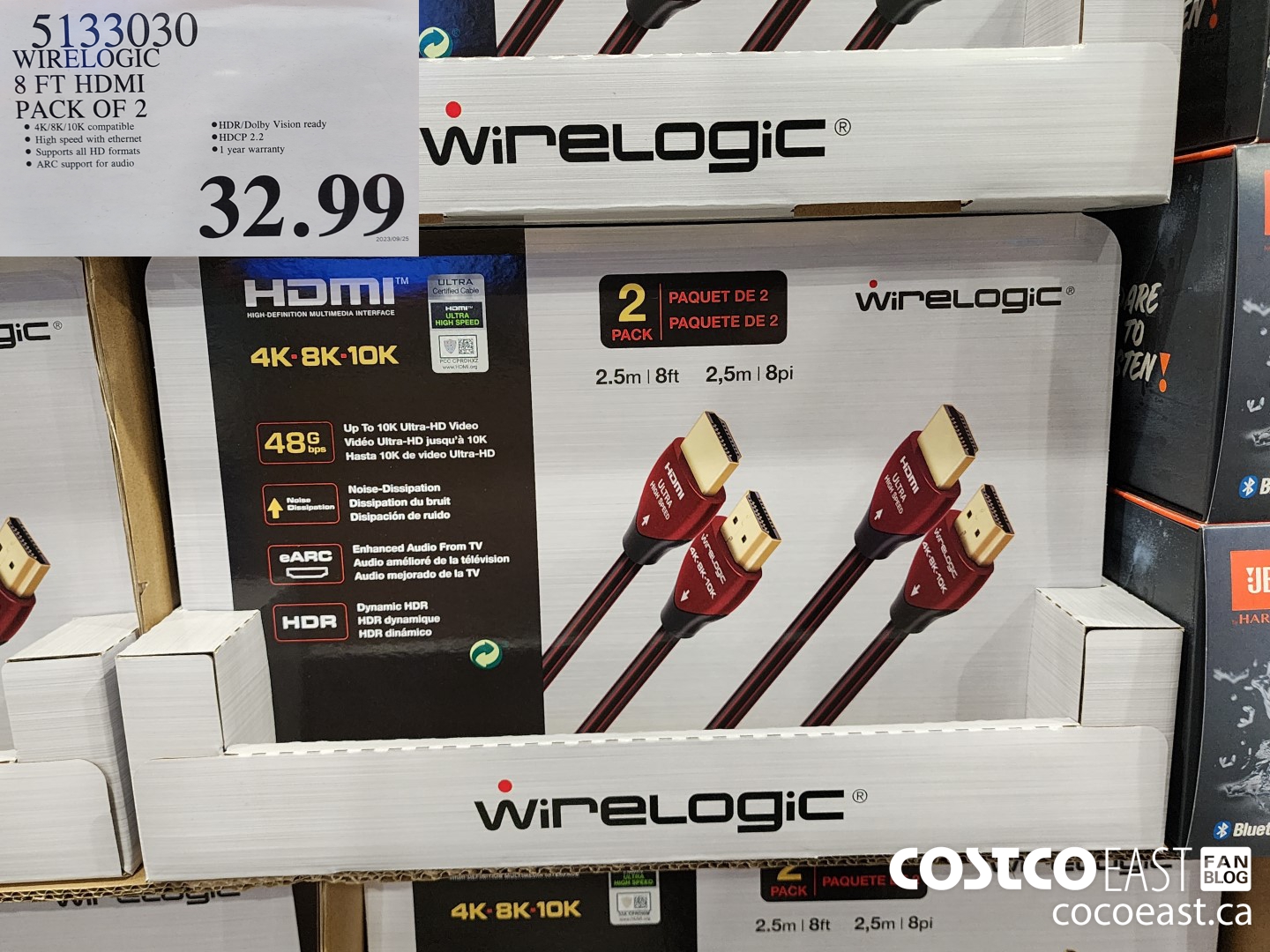 5133030 WIRELOGIC 8 FT HDMI PACK OF 2 $32.99