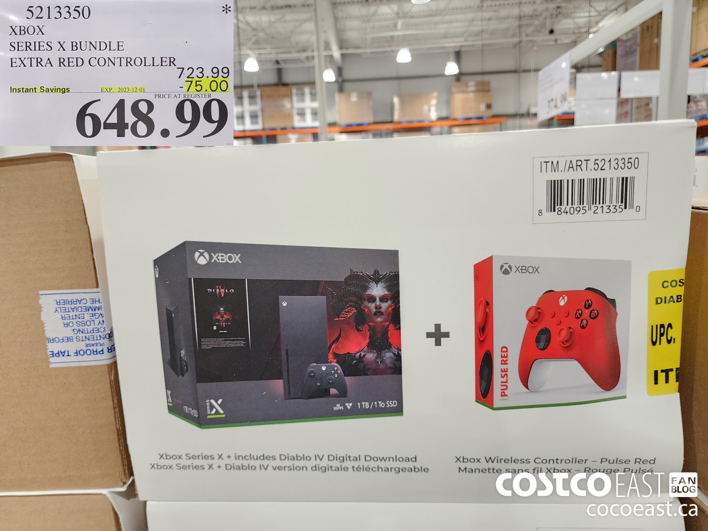 5213350 XBOX SERIES X CONSOLE EXTRA RED CONTROLLER ($75.00 INSTANT SAVINGS EXPIRES ON 2023-12-01) $648.99