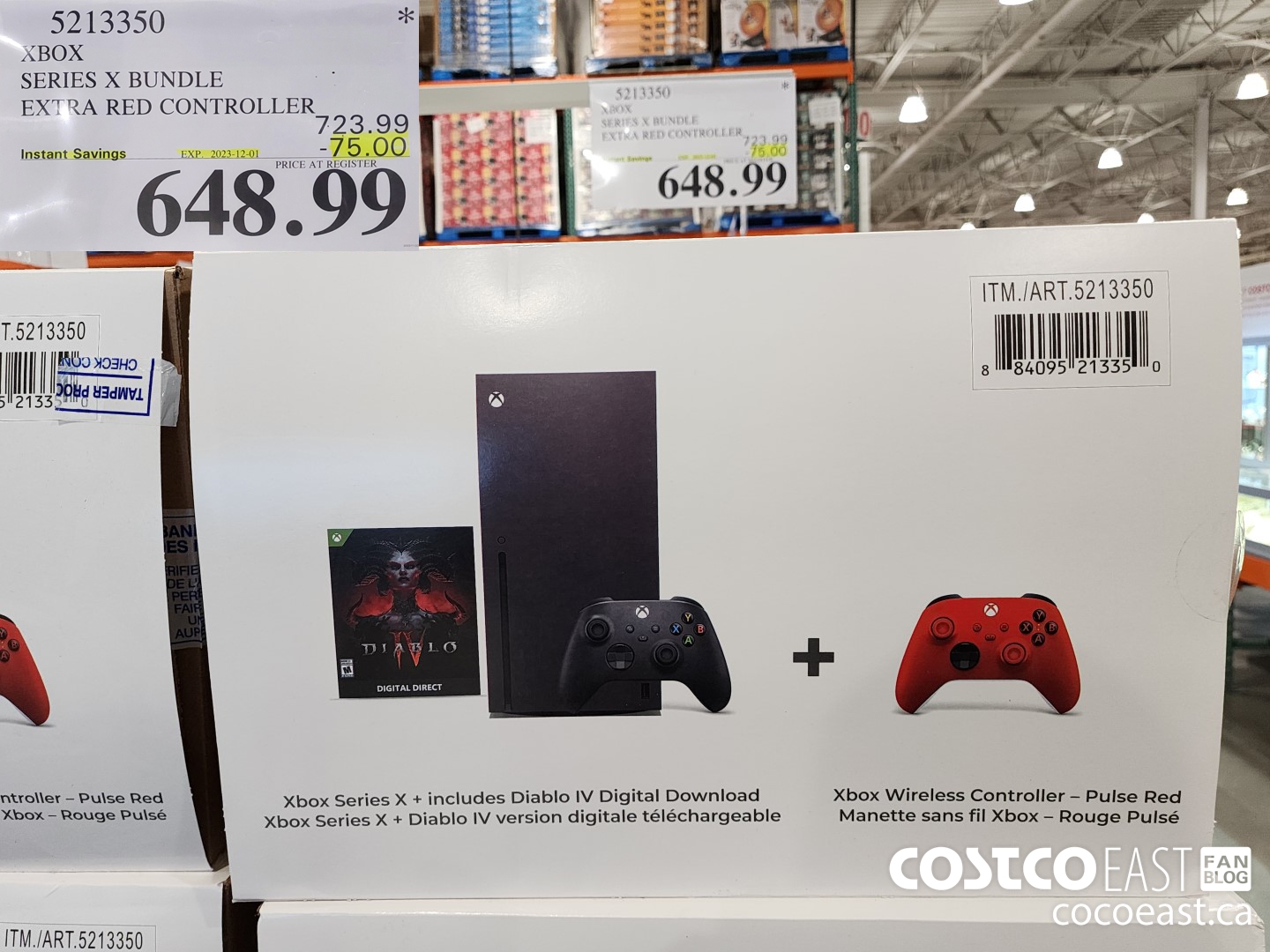 5213350 XBOX SERIES X CONSOLE EXTRA RED CONTROLLER ($75.00 INSTANT SAVINGS EXPIRES ON 2023-12-01) $648.99