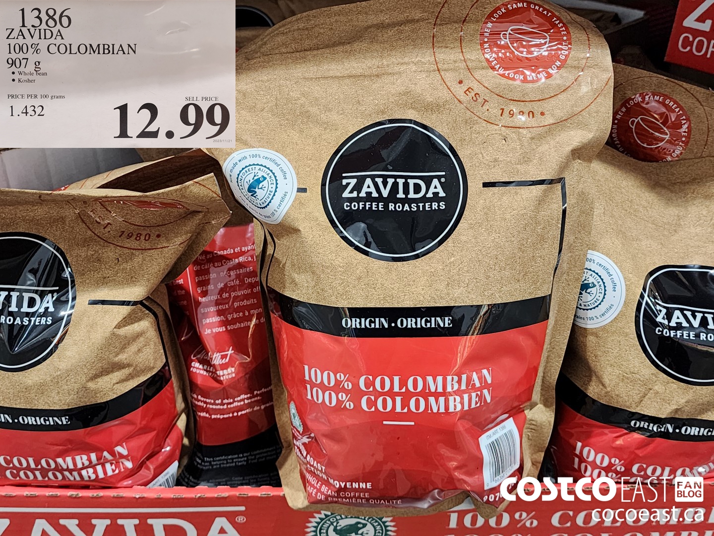 1386 ZAVIDA 100% COLOMBIAN 907 g $12.99