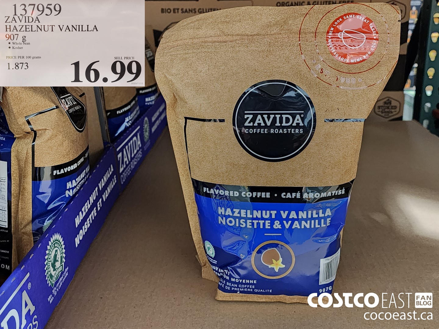 137959 ZAVIDA HAZELNUT VANILLA 907G $16.99