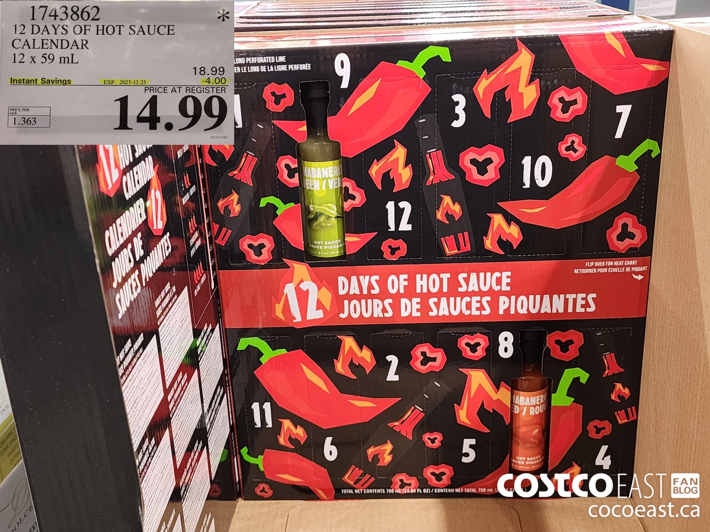 1743862 12 DAYS OF HOT SAUCE CALENDAR 12 x 59 mL ($4.00 INSTANT SAVINGS EXPIRES ON 2023-12-25) $14.99