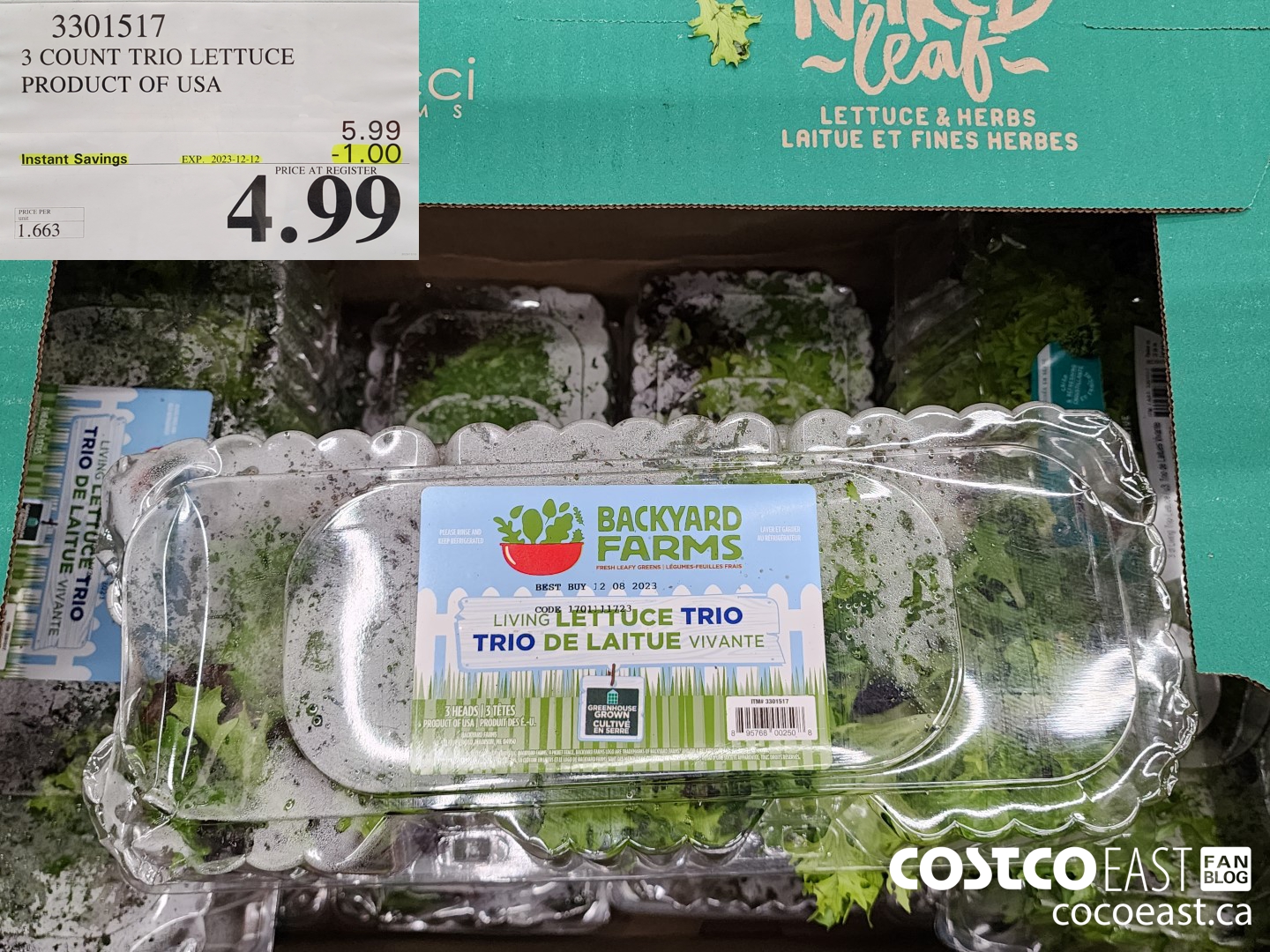 3301517 3 COUNT TRIO LETTUCE PRODUCT OF USA ($1.00 INSTANT SAVINGS EXPIRES ON 2023-12-12) $4.99