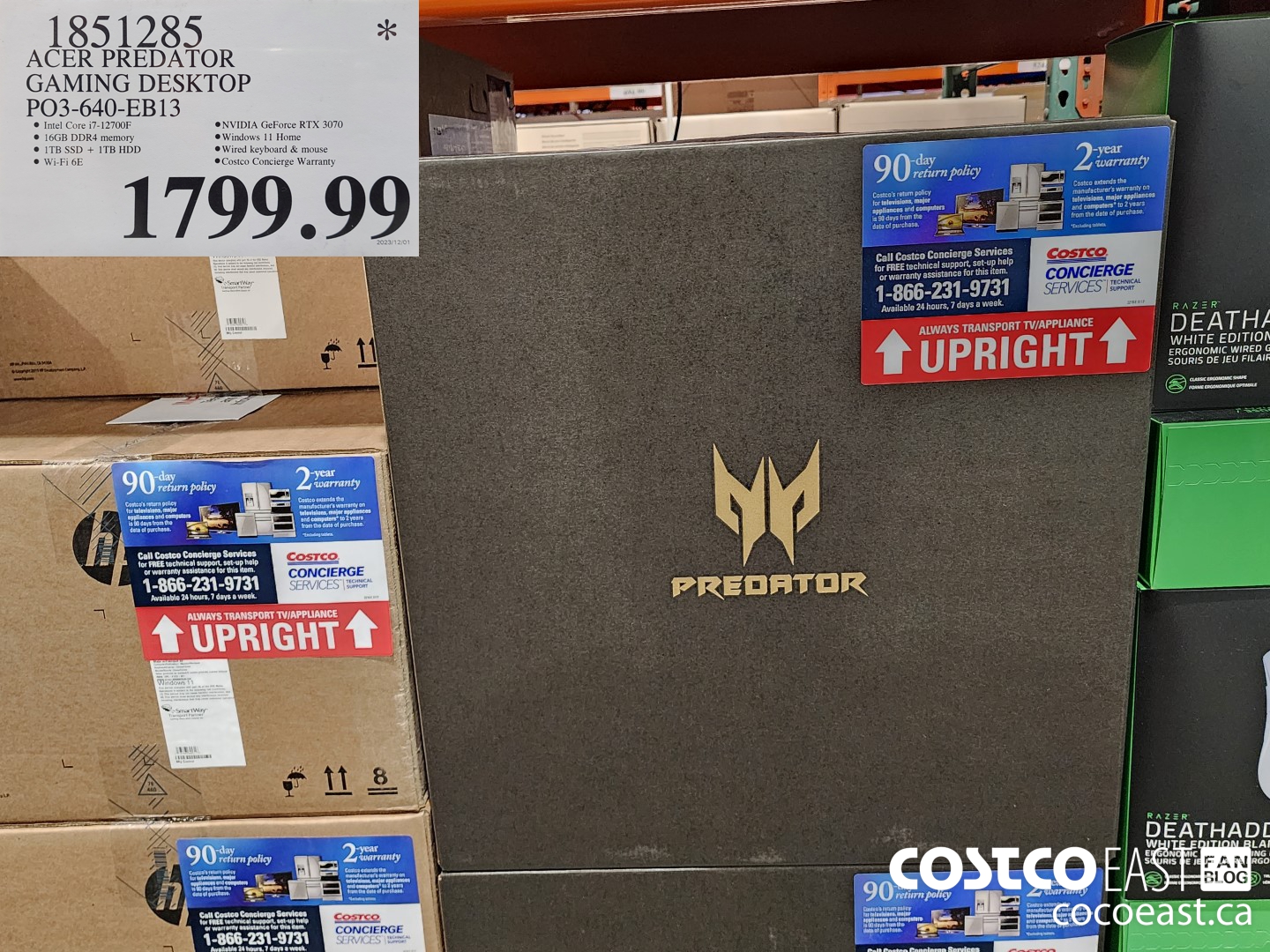 1851285 ACER PREDATOR GAMING DESKTOP P03-640-EB13 $1799.99