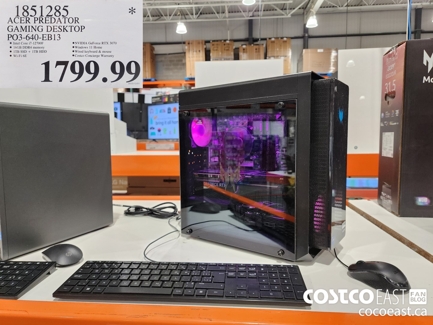 1851285 ACER PREDATOR GAMING DESKTOP P03-640-EB13 $1799.99