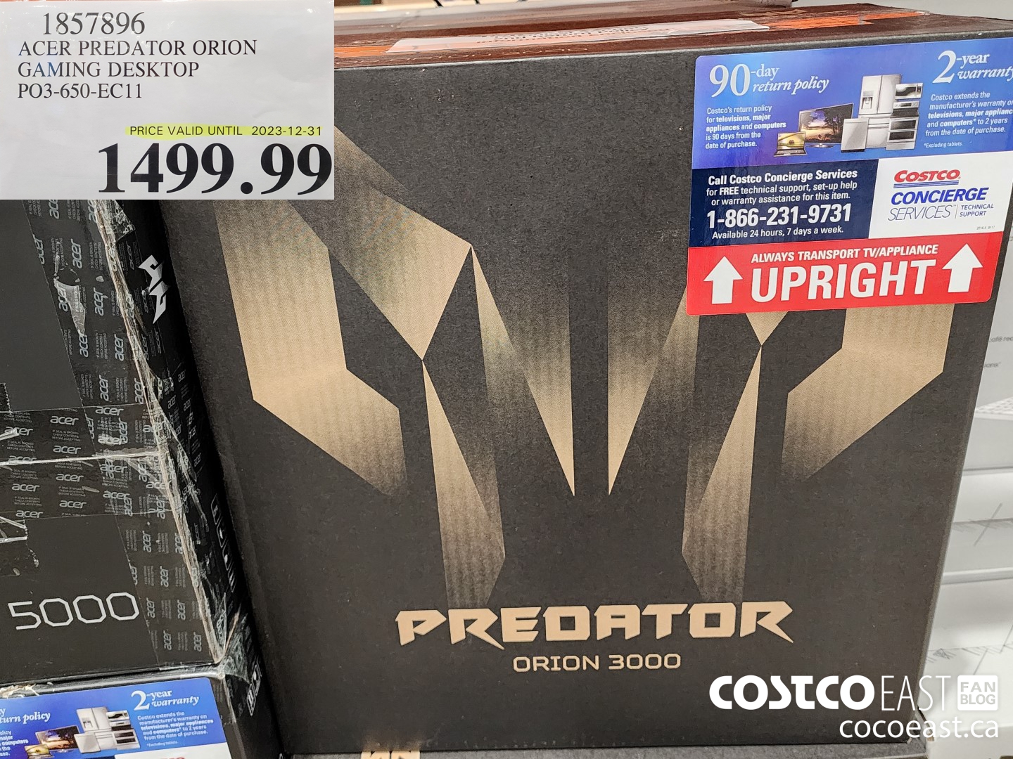 1857396 ACER PREDATOR ORION GAMING DESKTOP PO3-650-EC11 $1499.99