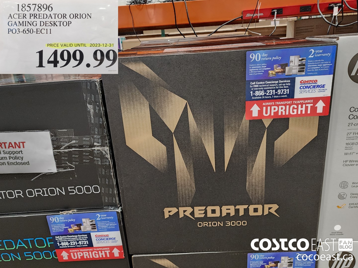 1857896 ACER PREDATOR ORION GAMING DESKTOP PO3-650-EC11 $1499.99