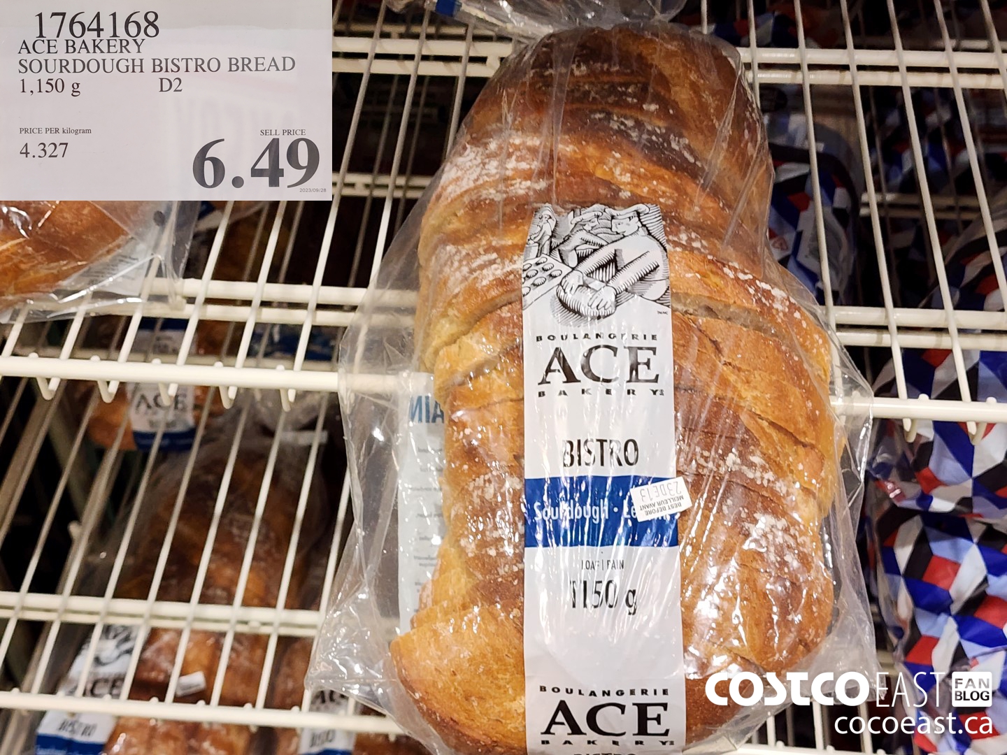1764168 ACE BAKERY SOURDOUGH BISTRO BREAD 1,150 G $6.49