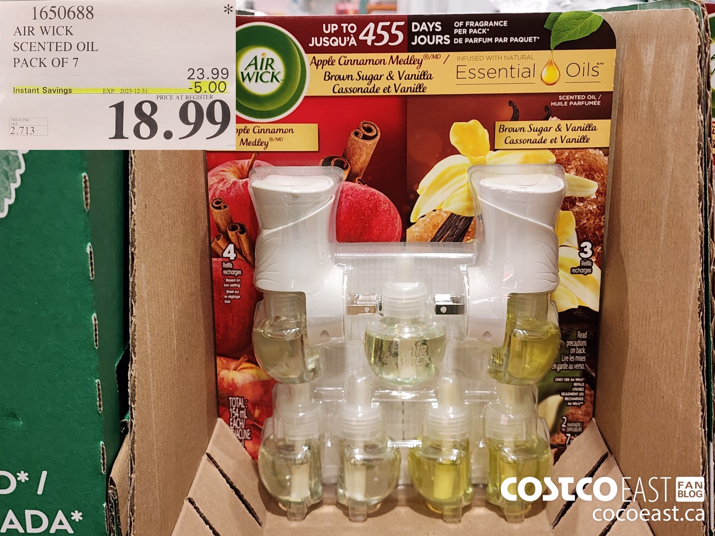 1650688 AIR WICK SCENTED OIL PACK OF 7 ($5.00 INSTANT SAVINGS EXPIRES ON 2023-12-31) $18.99