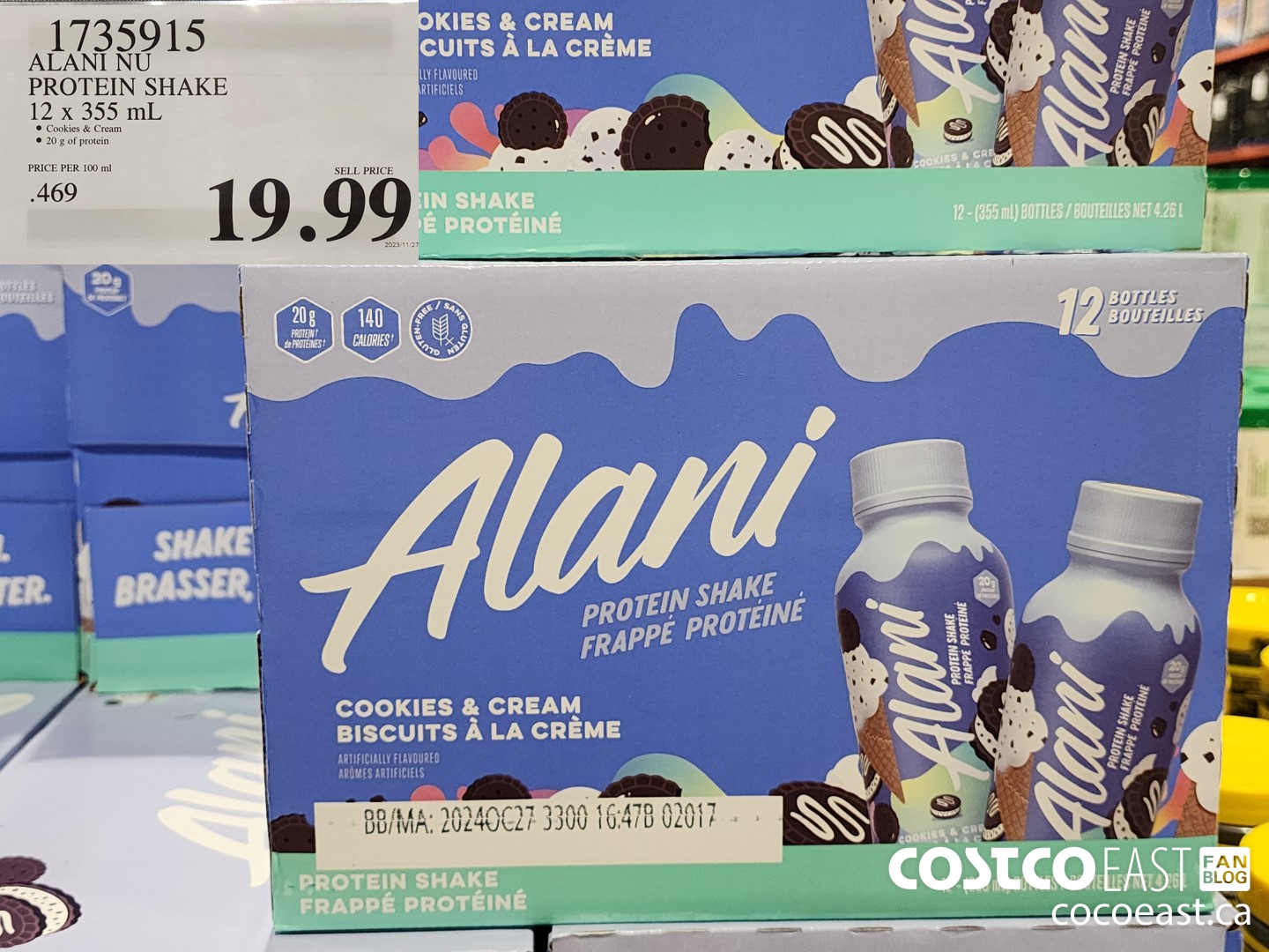 1735915 ALANI NU PROTEIN SHAKE 12 X 355 ML $19.99