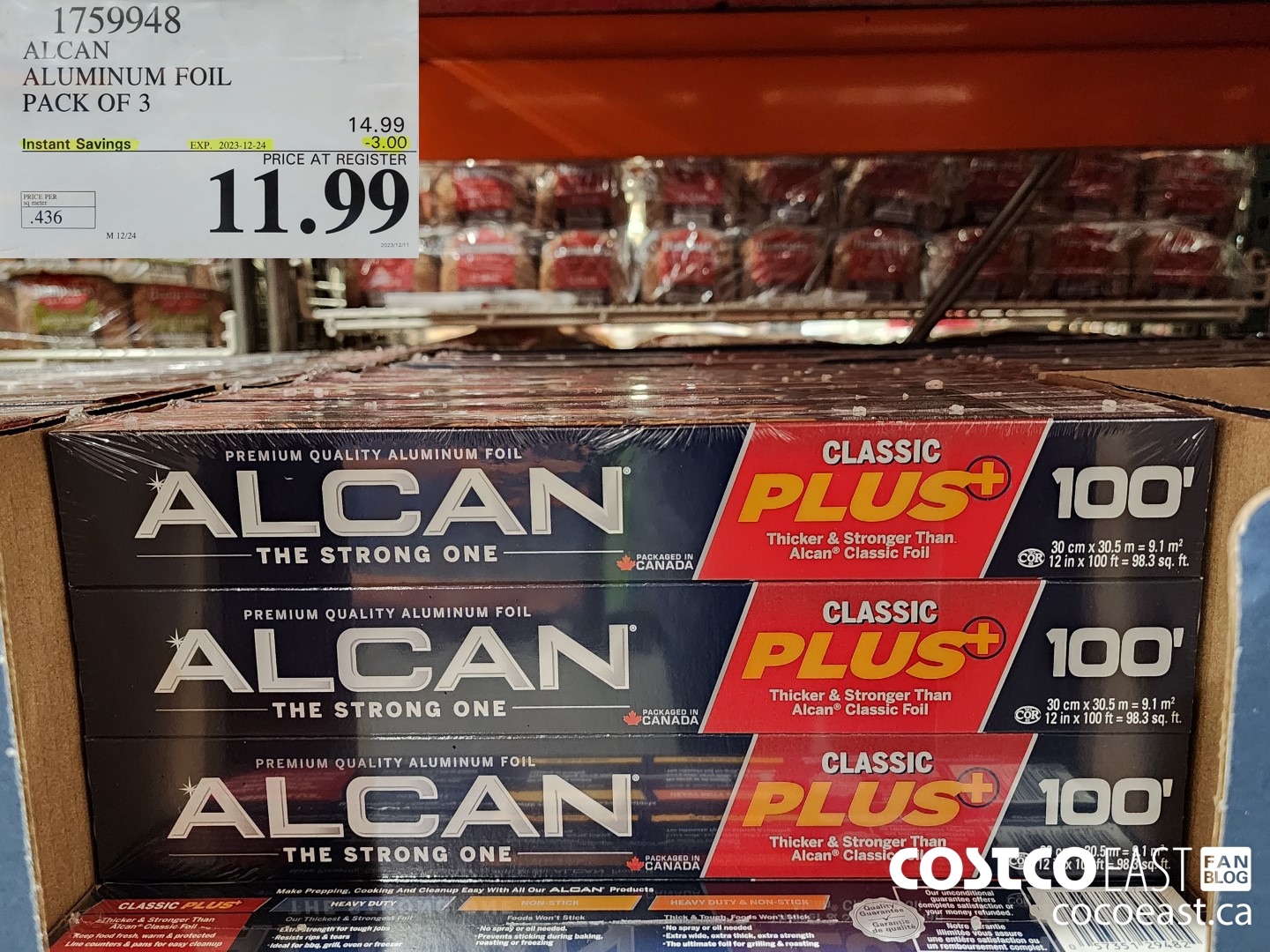 1759948 ALCAN ALUMINUM FOIL PACK OF 3 ($3.00 INSTANT SAVINGS EXPIRES ON 2023-12-24) $11.99